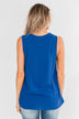 Close To Me Criss Cross Tank Top- Royal Blue