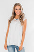 Won't Let You Go Lace Detail Top- White