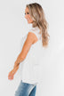 Won't Let You Go Lace Detail Top- White