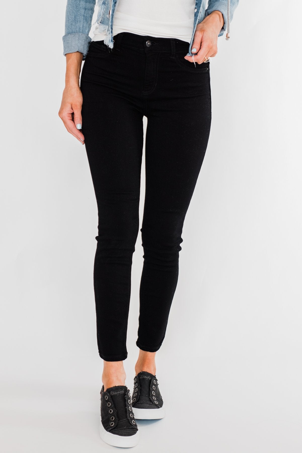 Sneak Peek Non-Distressed Jeans- Black