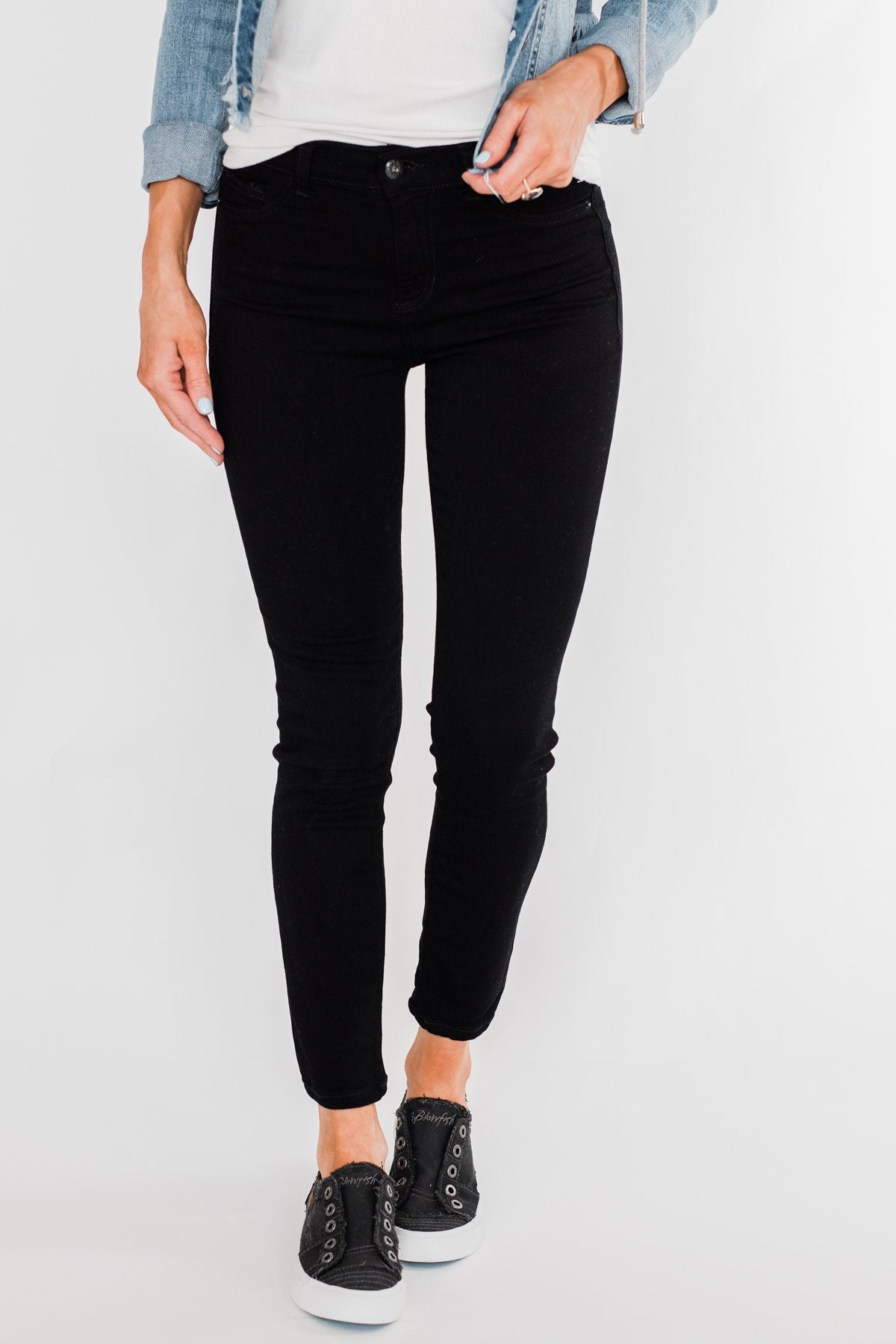 Sneak Peek Non-Distressed Jeans- Black