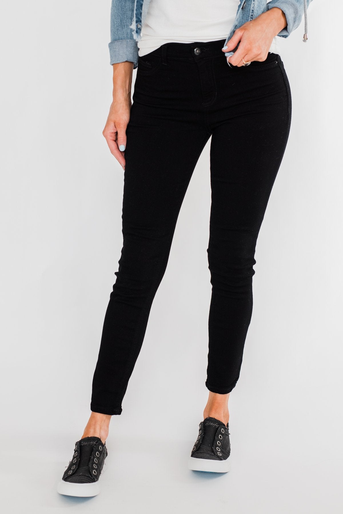 Sneak Peek Non-Distressed Jeans- Black