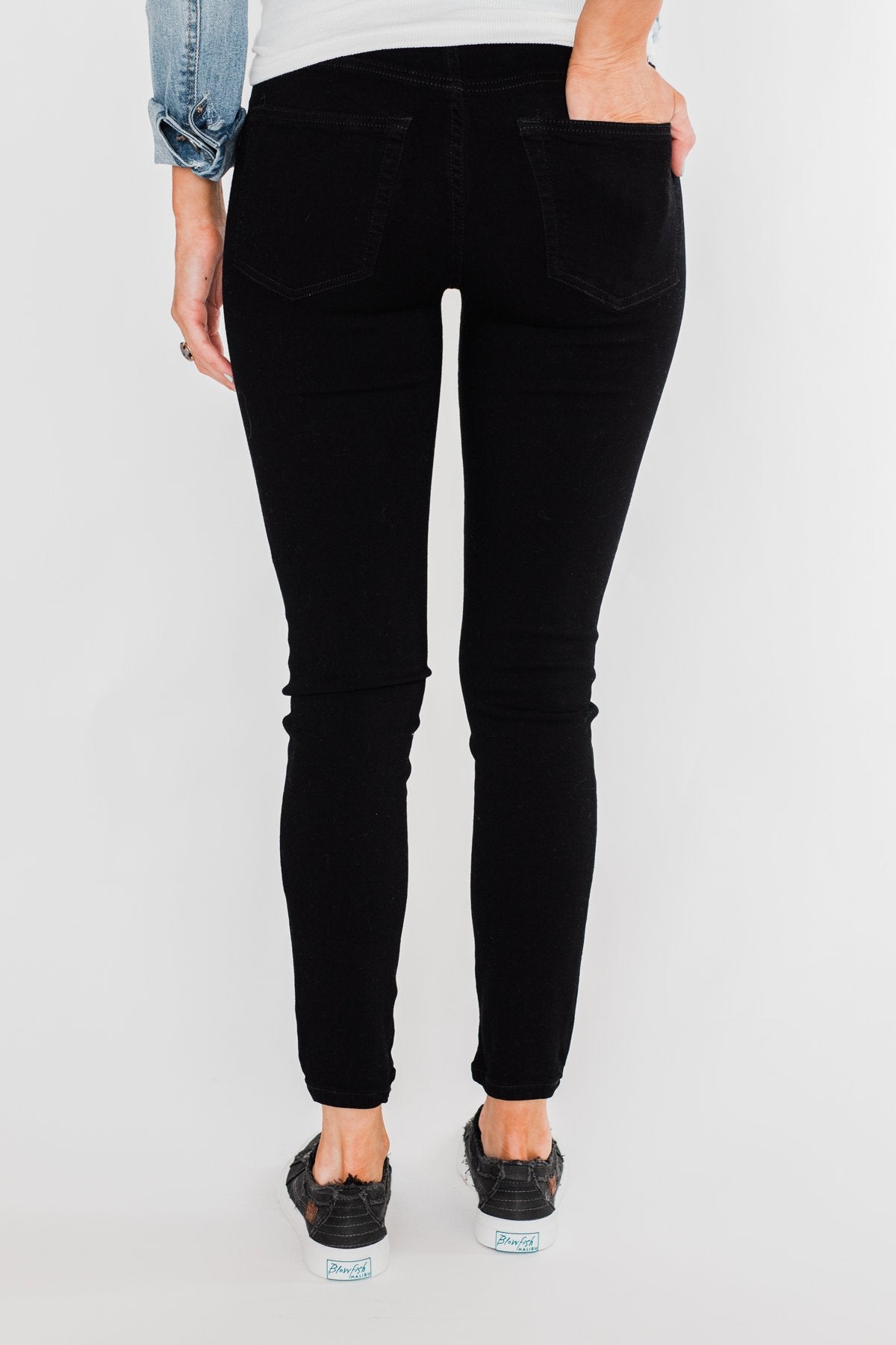 Sneak Peek Non-Distressed Jeans- Black
