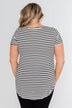 Lift Me Up Short Sleeve Striped Top- Black & Ivory