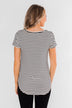 Lift Me Up Short Sleeve Striped Top- Black & Ivory