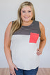 Days Go By Striped Pocket Tank Top- Coral