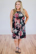 What I Like About You Floral Dress- Navy