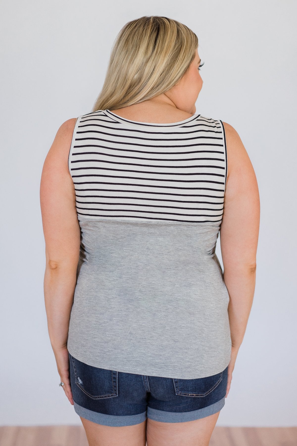 Day by Day Striped Pocket Tank Top- Mint