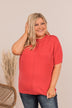 Banding Together Ribbed Top- Red