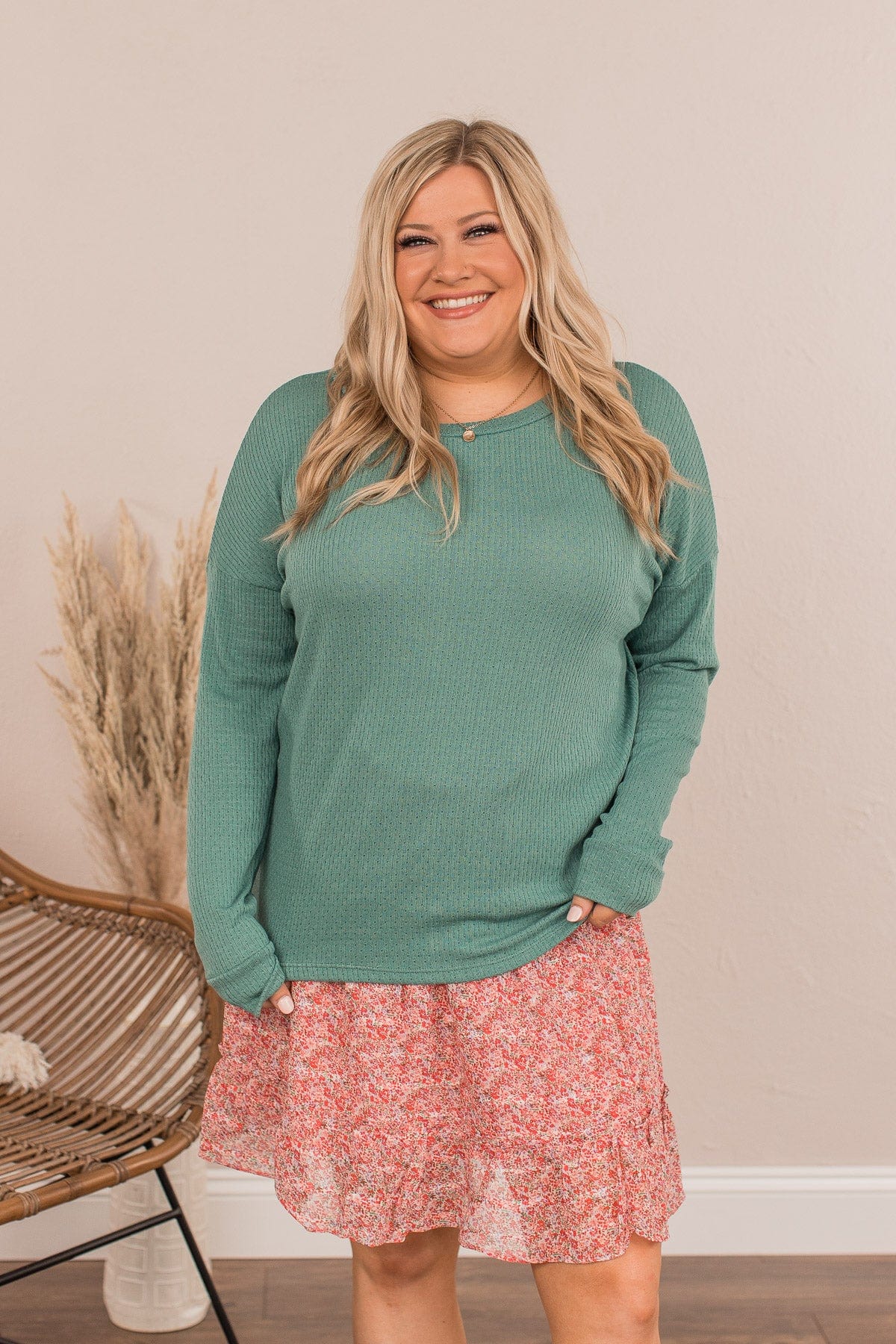 Light The Spark Long Sleeve Top- Green