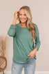 Light The Spark Long Sleeve Top- Green
