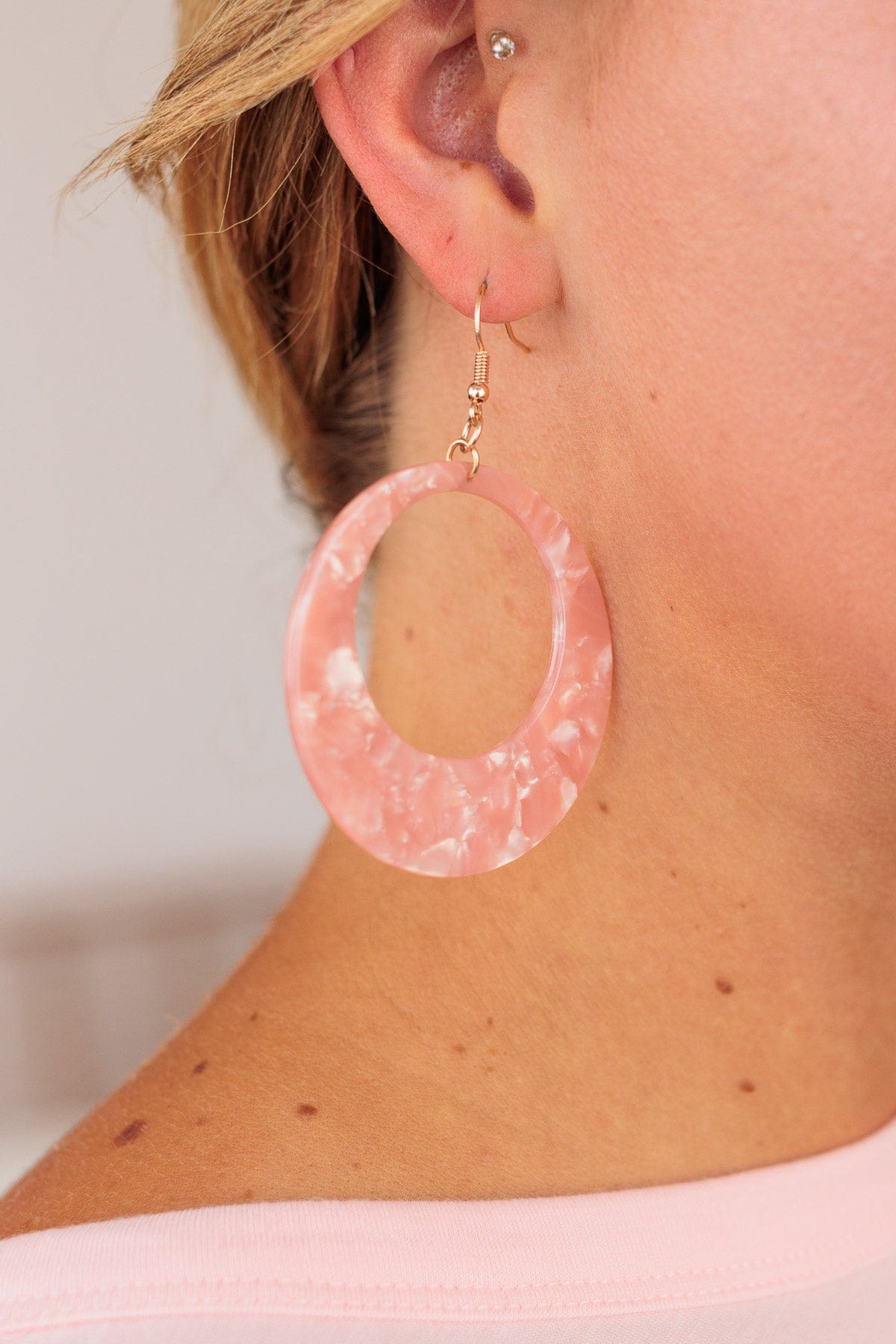 World Of Our Own Dangle Earrings- Pink