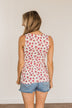Beyond Breathtaking Zipper Henley Tank- Ivory & Fuchsia