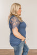 Magical Moments Lace Top- Soft Navy