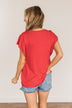 Gorgeous & Graceful Ruffle Top- Dark Coral