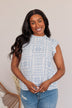 Classic Soul Patterned Blouse- Ivory & Blue