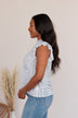 Classic Soul Patterned Blouse- Ivory & Blue