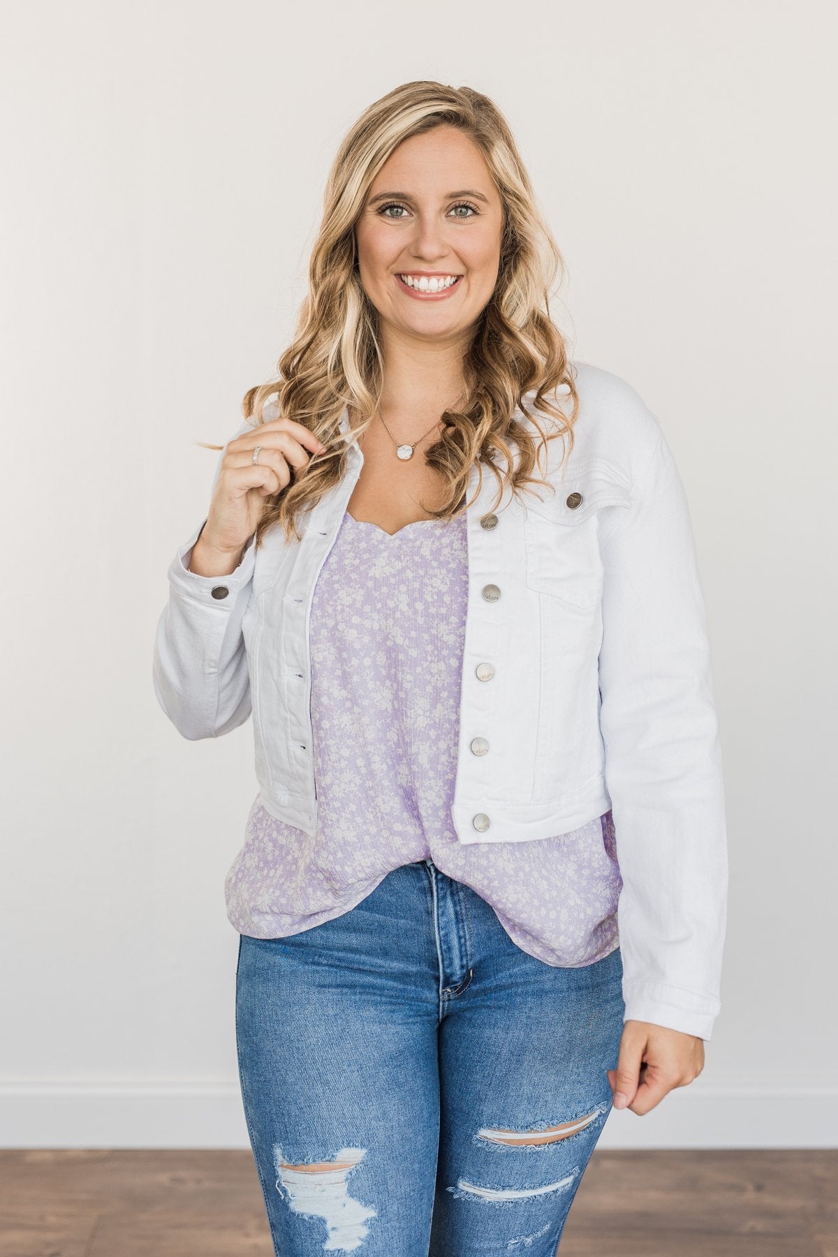 Life's A Journey Cropped Denim Jacket- White