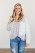 Life's A Journey Cropped Denim Jacket- White