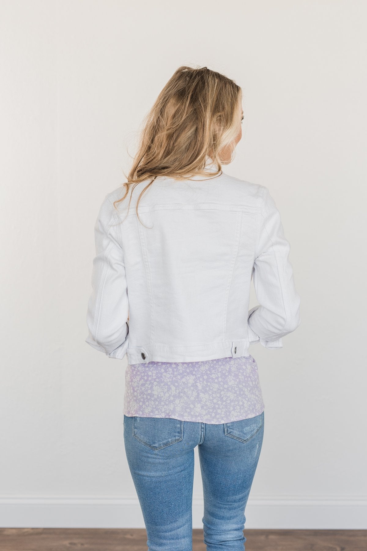 Life's A Journey Cropped Denim Jacket- White