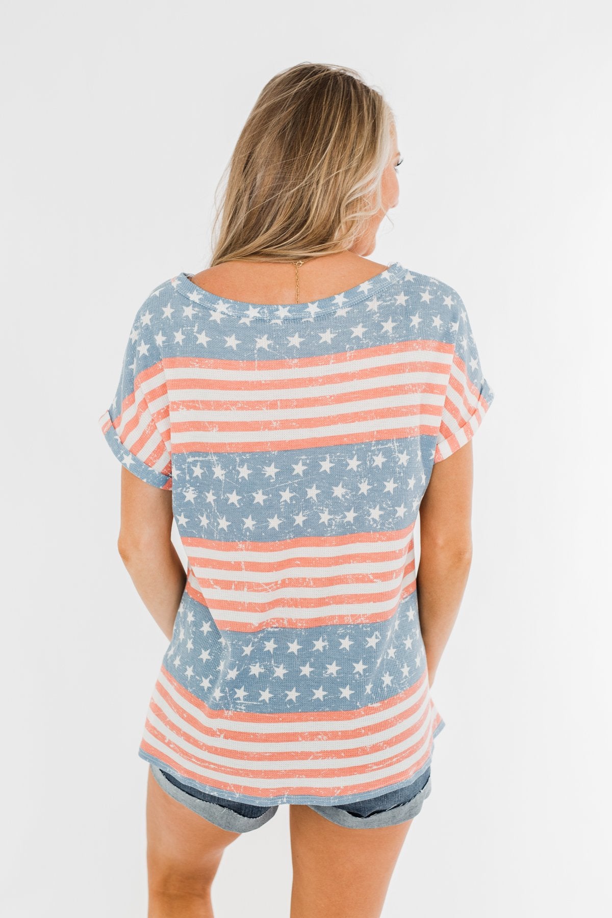 Show Your Spirit Printed Top- Americana