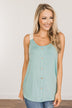 Choose Hope Lace Tank Top- Soft Turquoise