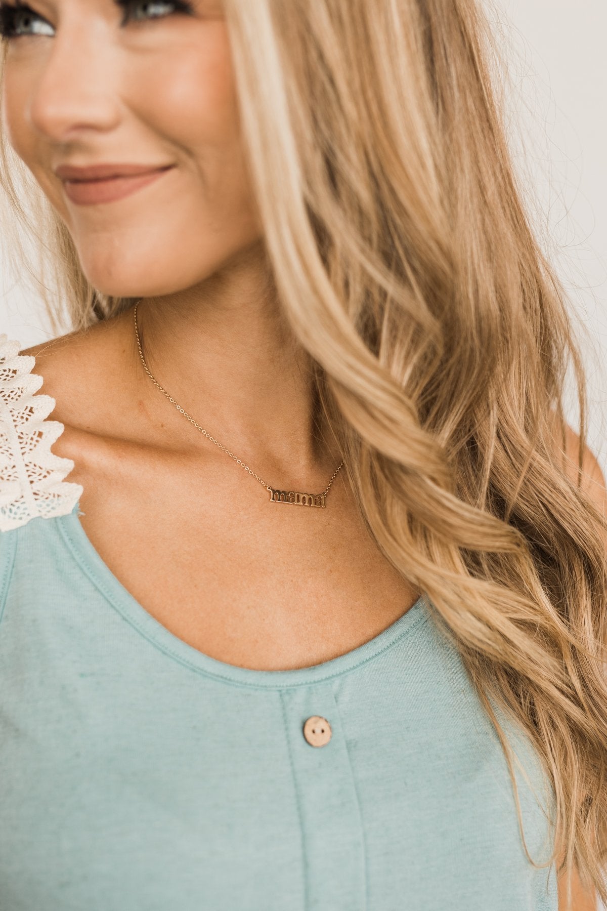 Love You Always "Mama" Chain Necklace- Gold
