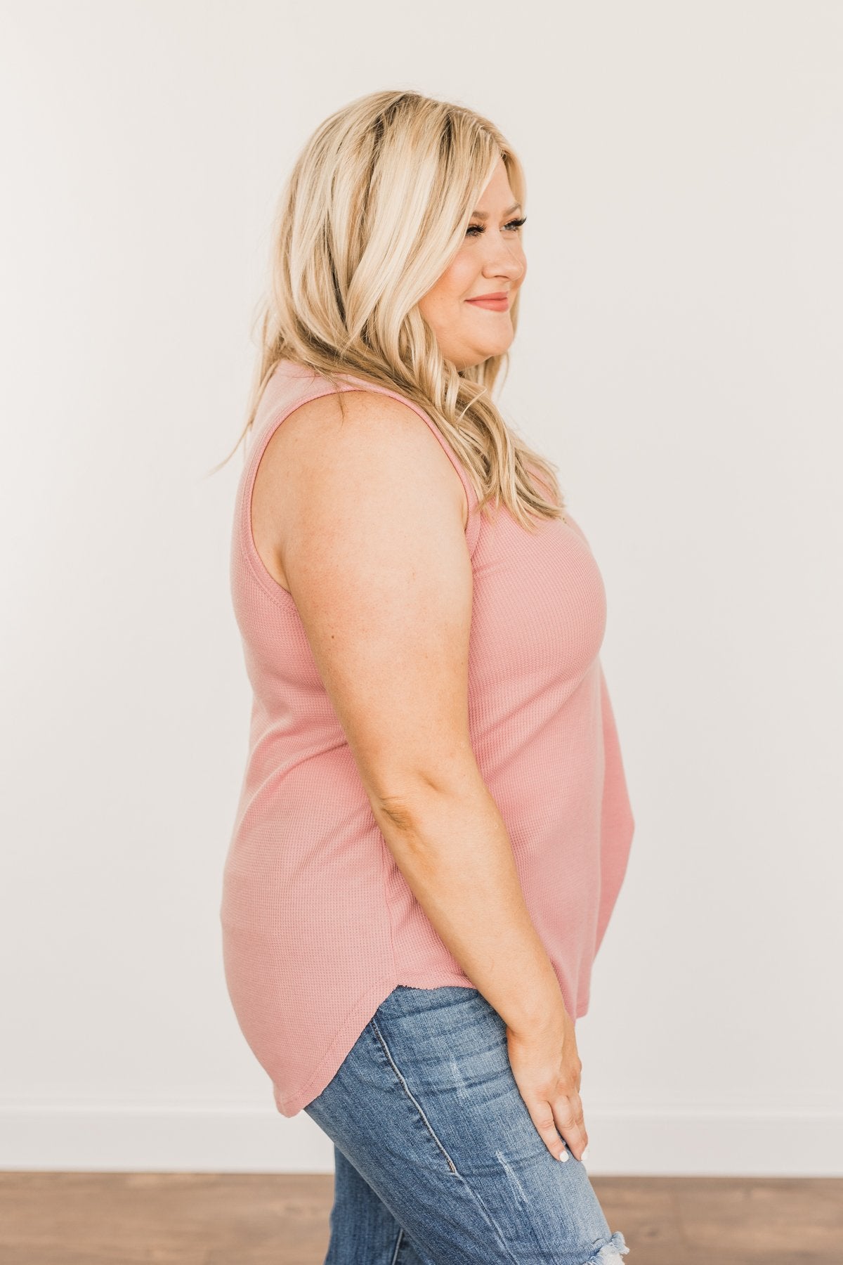 Prove Them Wrong Thermal Knit Tank Top- Dusty Mauve