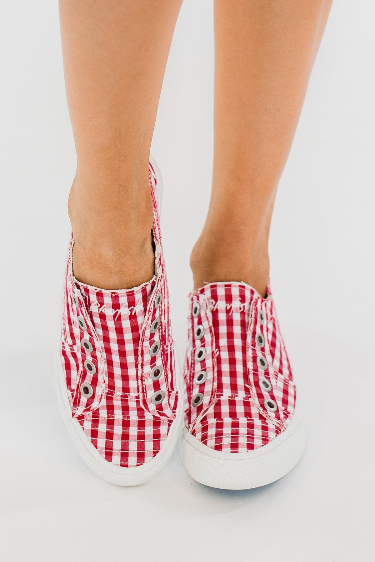 Blowfish Play Gingham Sneakers- Red & White