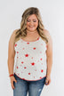 Oh My Stars Printed Tank Top- Ivory & Red
