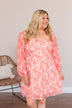 Never Lose Hope Floral Mini Dress- Coral