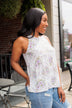 Sway With The Breeze Floral Tank Top- Lavender