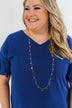 Long Star Charm Necklace- Gold