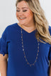 Long Star Charm Necklace- Gold