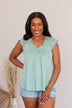 Out For The Day Lace Tank- Sage