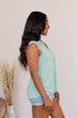 Out For The Day Lace Tank- Sage