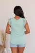 Out For The Day Lace Tank- Sage