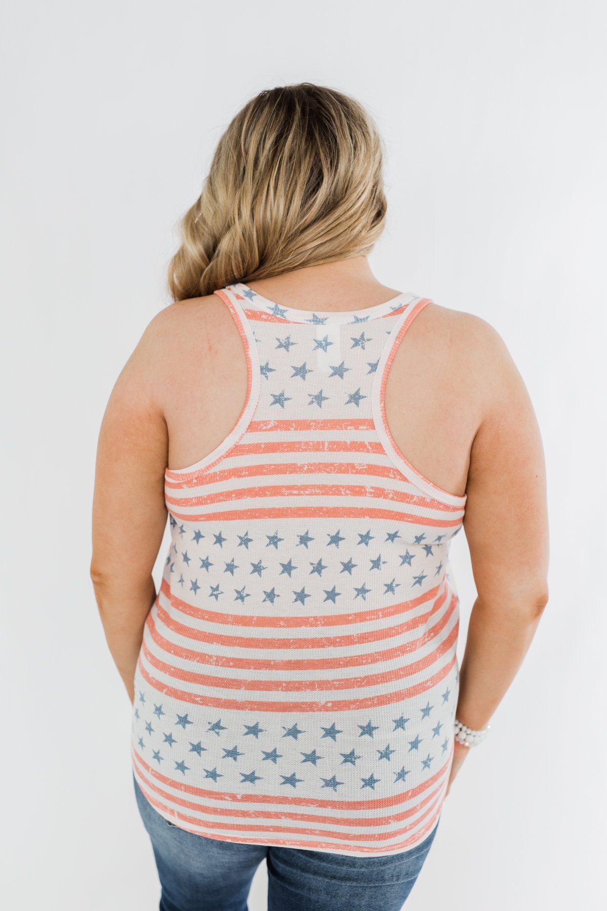 Make Your Smile Shine Stars & Stripes Tank- Red, White, & Blue