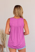Love Is On My Side V-Neck Tank- Orchid
