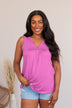 Love Is On My Side V-Neck Tank- Orchid