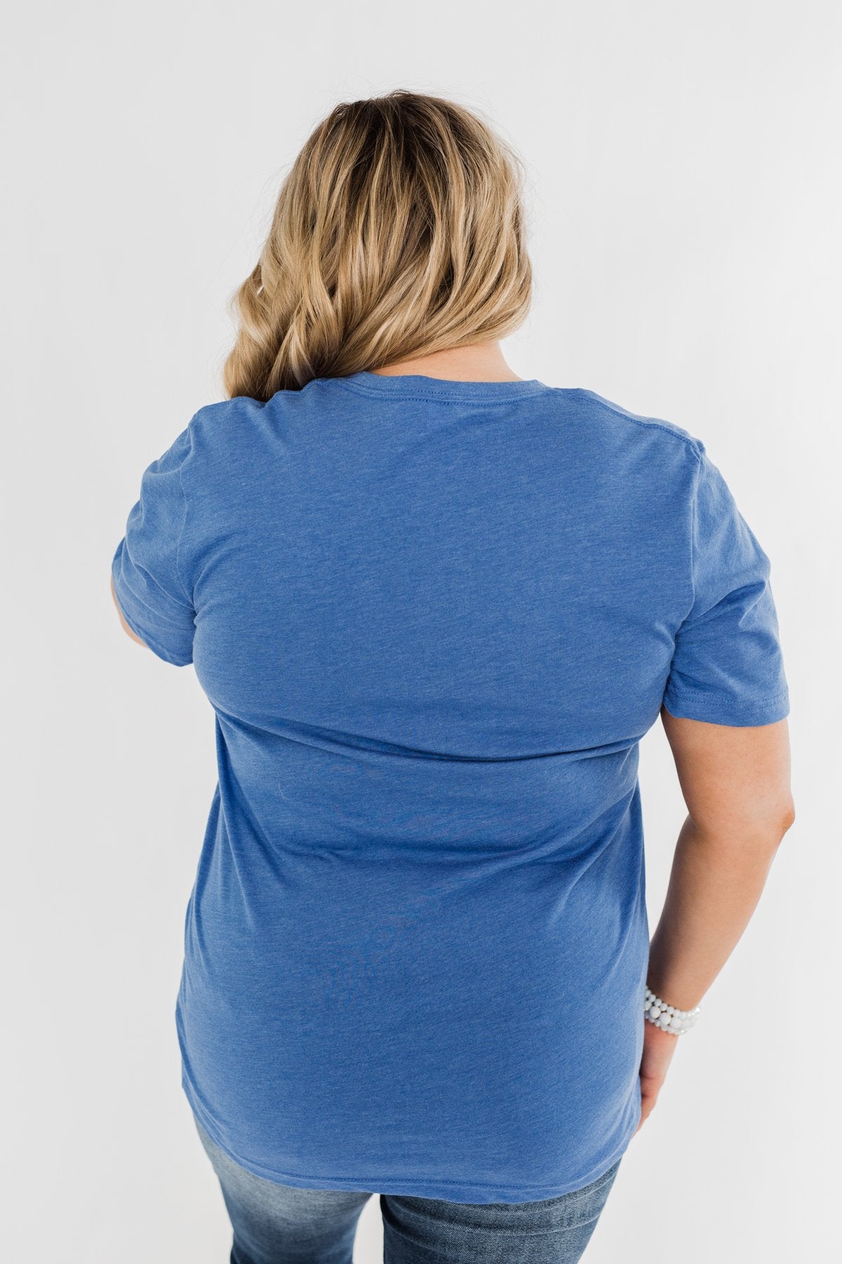 "USA" Varsity Graphic Tee- Cobalt Blue