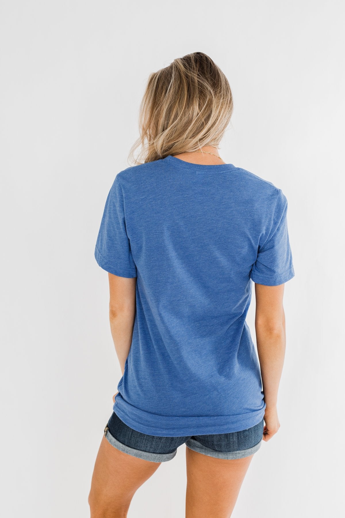 "USA" Varsity Graphic Tee- Cobalt Blue