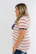 Seize The Day Stripes & Stars Top- Red, Ivory, & Navy