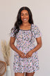 Gentle Morning Breeze Mini Dress- Black & Peach