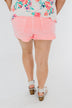 YMI Distressed Colored Shorts- Neon Pink