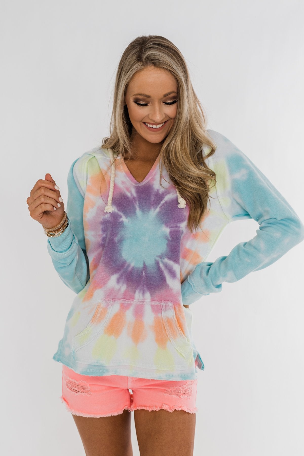 Catch The Fun Tie Dye Hoodie- Multi