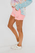 YMI Distressed Colored Shorts- Neon Pink