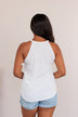 "I Put The Pro In Procrastinate" Graphic Tank Top- White