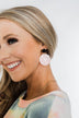 Glitter Grapefruit Slice Earrings- Pink