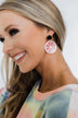 Glitter Grapefruit Slice Earrings- Pink